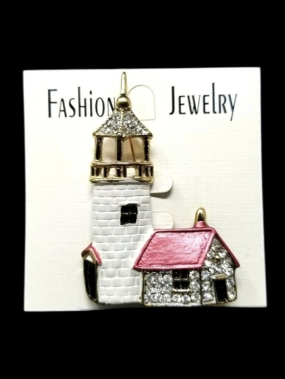 NWT - FASHION JEWELRY LIGHT HOUSE BROOCH